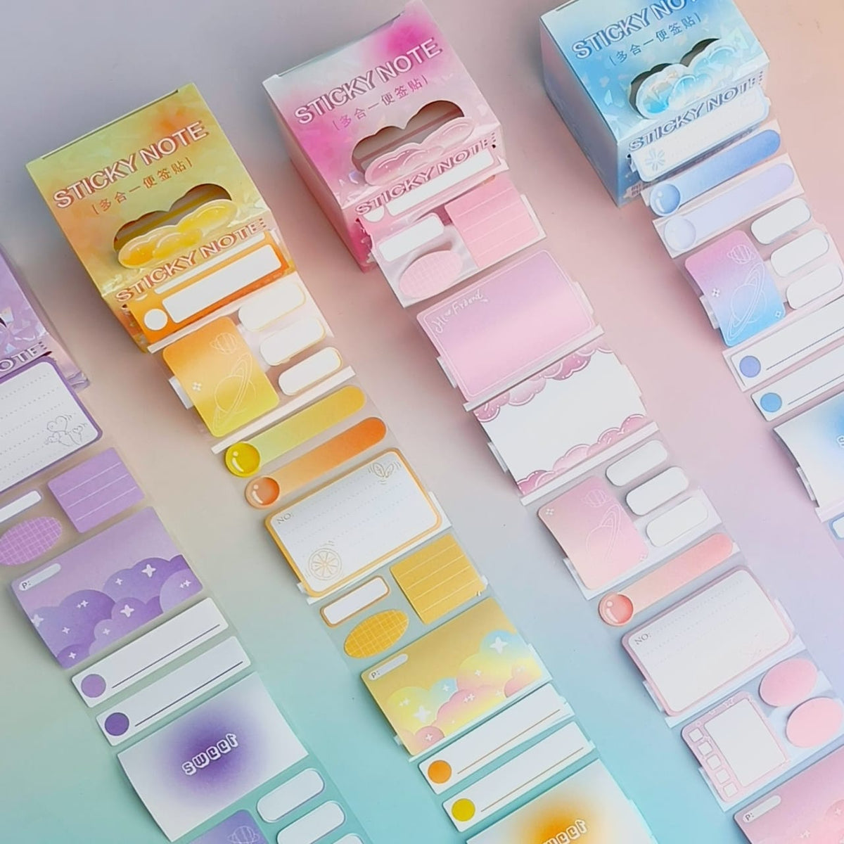 Candy Color Post It Notes  - Sticker Roll Box