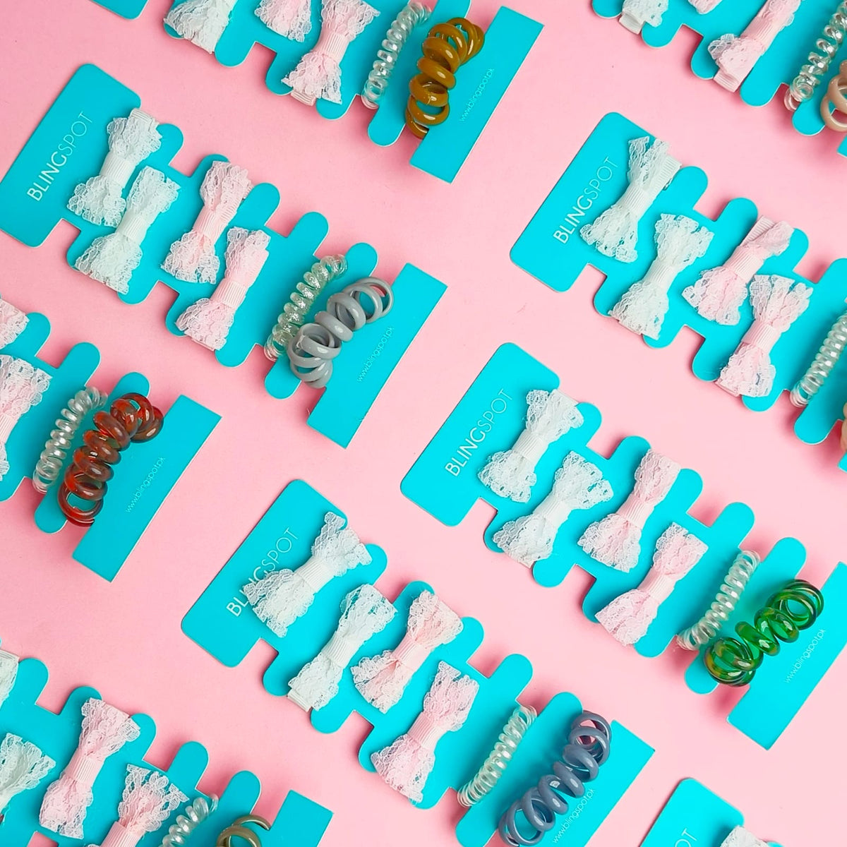 Pastel Bow Clips &amp; Hair Ties - Hair Accessories Style 33