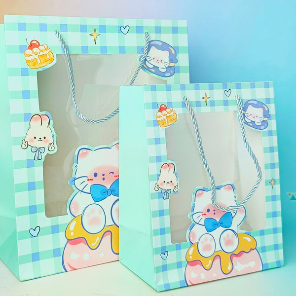 Sweet Animal Series Teal - Cat Gift Bag