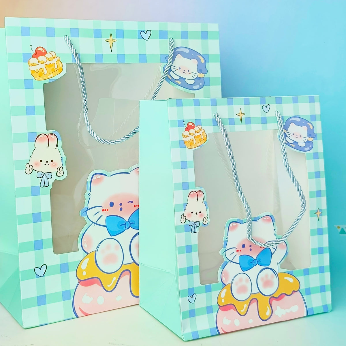 Sweet Animal Series Teal - Cat Gift Bag