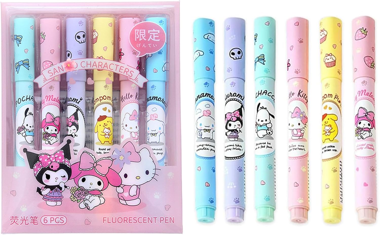 Sanrio Characters ( Fluorescent Pen )  - Highlighter Set Of 6*