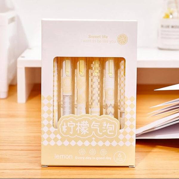 Lemon Everyday is a Good Day- Press Gel Pen Set of 6