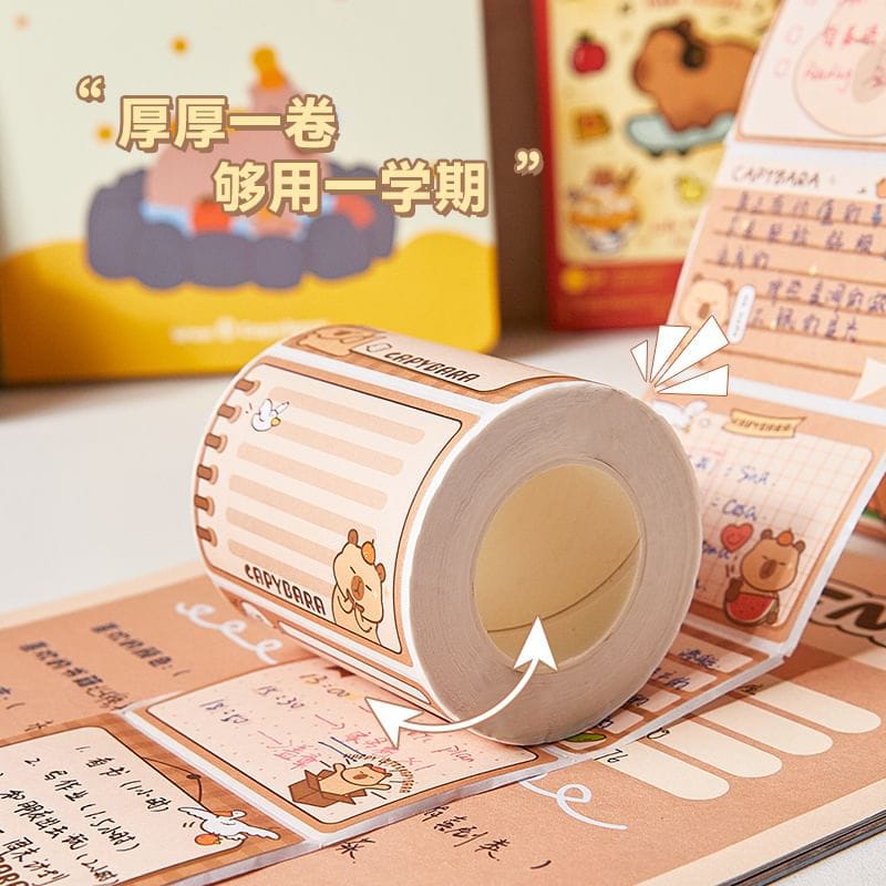 Capybara Post It Notes  - Sticker Roll Box