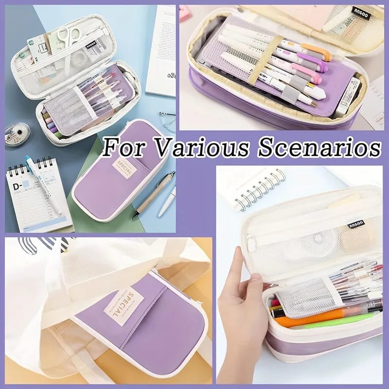 Macaron Color Stationery Organizer - Zipper Pouch