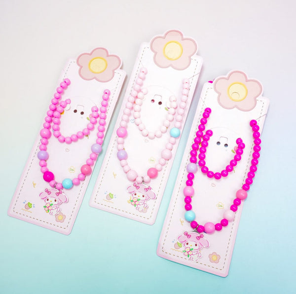 My Melody Beaded Pink Pearl - Jewelry Set Style 3