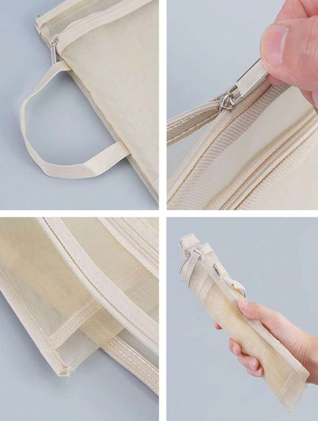 Morandi Color Double Zip A4 Large -  File Bag / Pouch