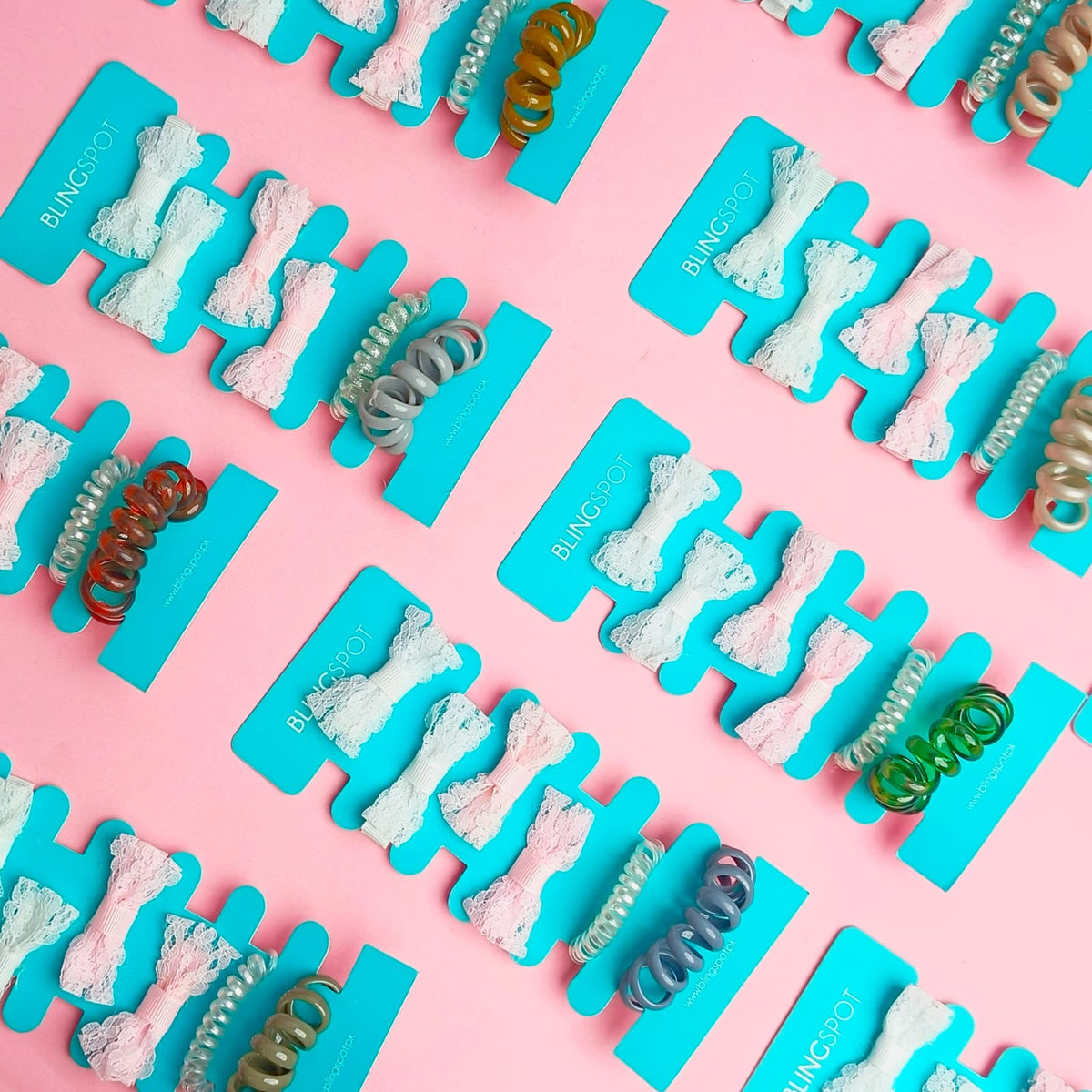 Pastel Bow Clips &amp; Hair Ties - Hair Accessories Style 33