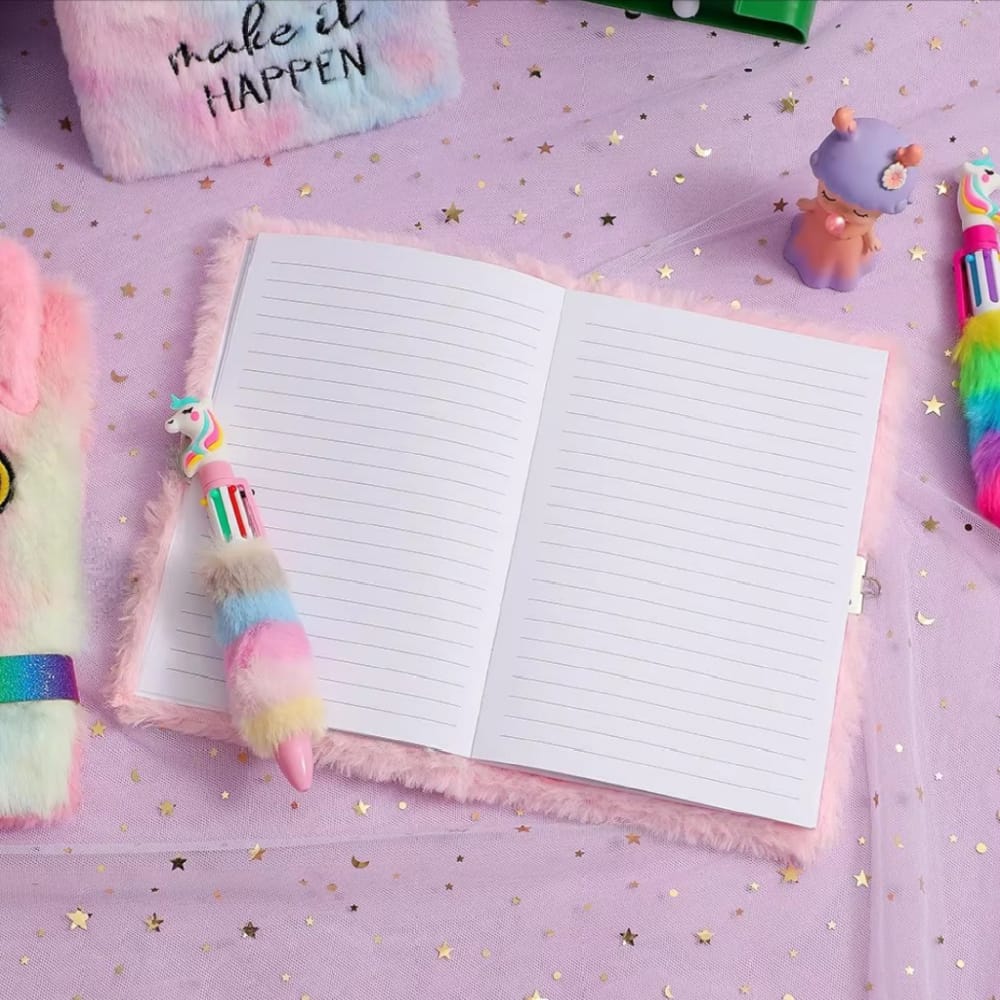 Make it happen Rainbow Panda - Fluffy Journal