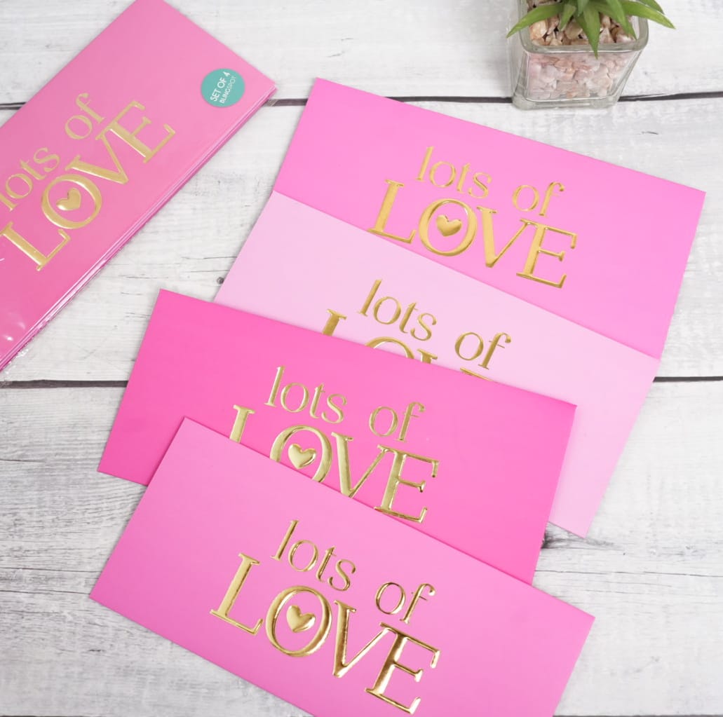 Lots Of Love Gold Foiled - Envelopes SET OF 4