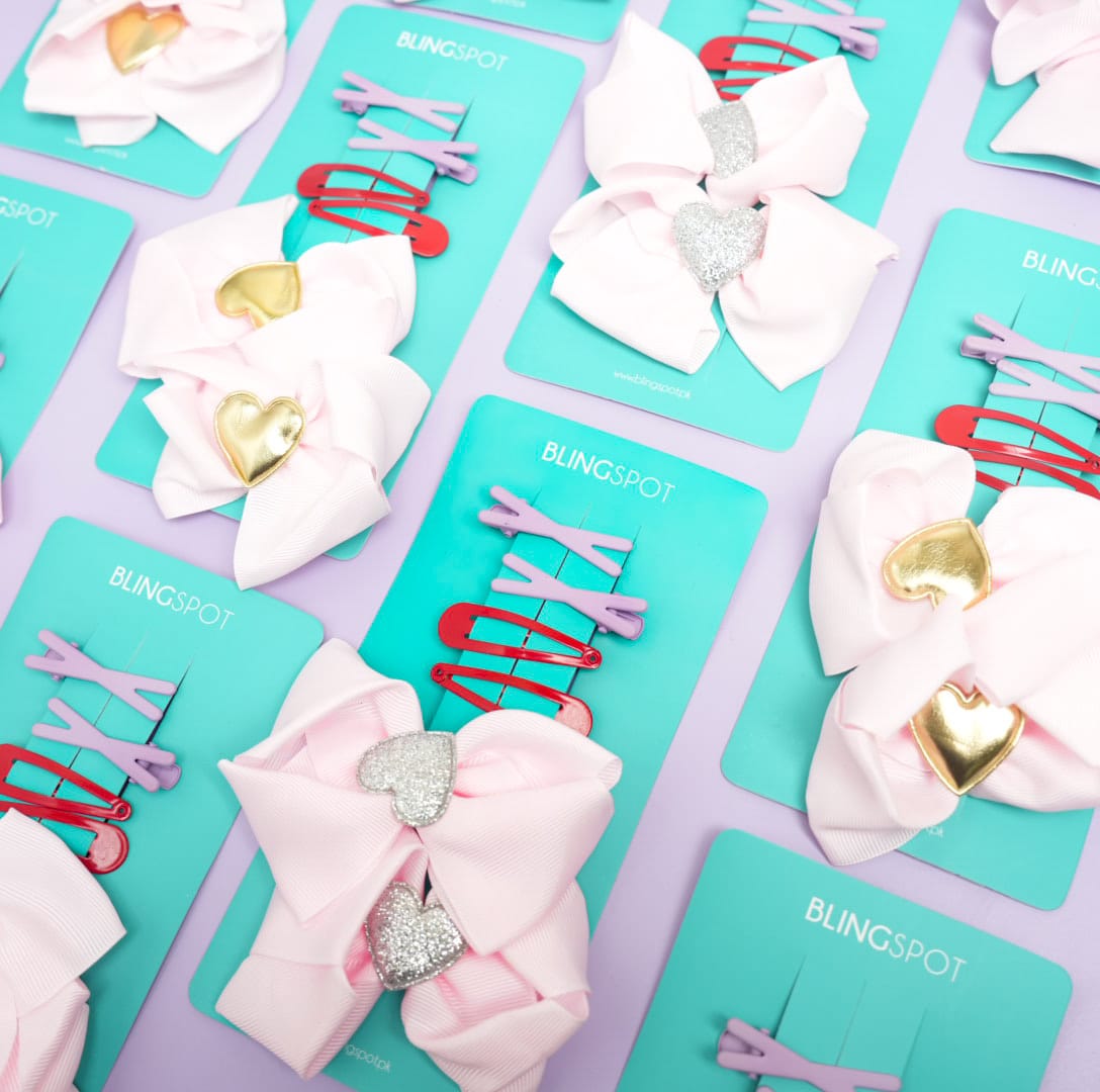 BLINGSPOT - Mixed Cuties &amp; Bow Hair Clip Set Style 5