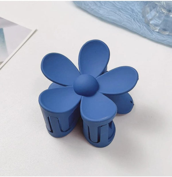 Navy Blue Flower - Hair Claw