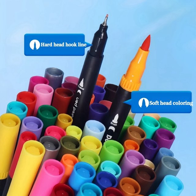 Soft Head Double Tip ( 2in 1 ) Markers Set Of 12 / 24 / 36