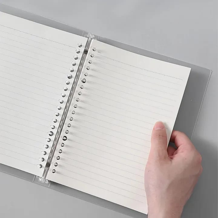 White Loose Leaf Acrylic Spiral - Notebook / Journal