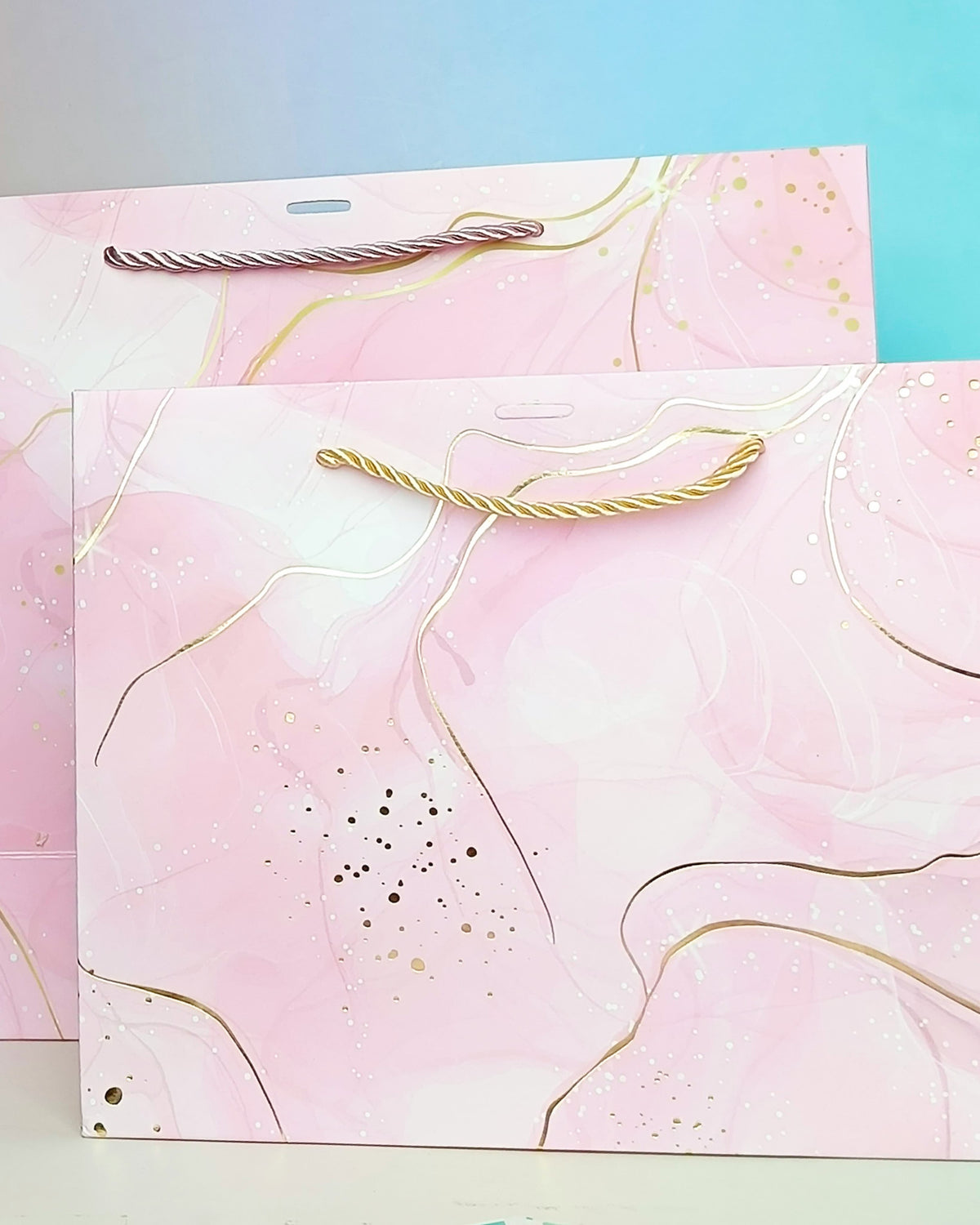 Marbled Gold Foil  Pink - Gift Bag