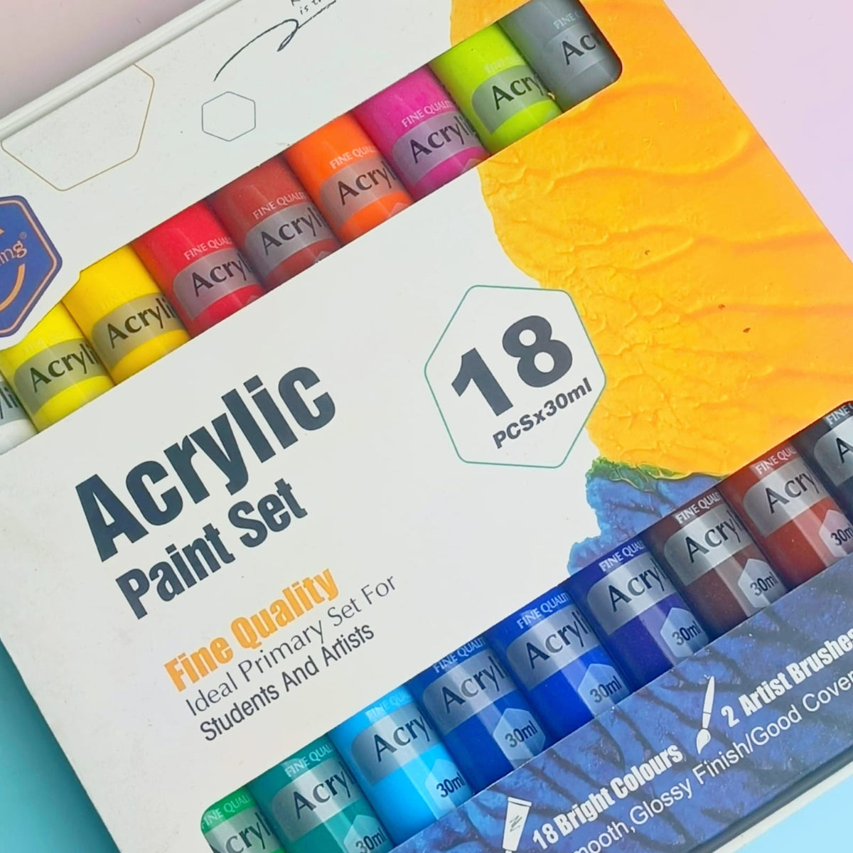 Keep Smiling Premium Acrylic Set of 12 / 18 ( Paints 30ml )