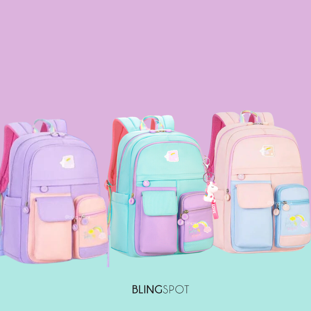 Purple  &amp; Peach Unicorn - Backpack