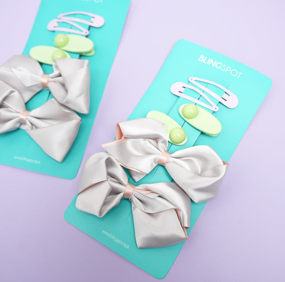 BLINGSPOT - Mixed Cuties &amp; Bow Hair Clip Set Style 4