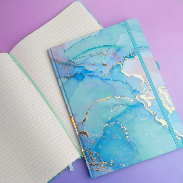 Watercolor Series A4 Gold Foil Teal - Notebook / Journal