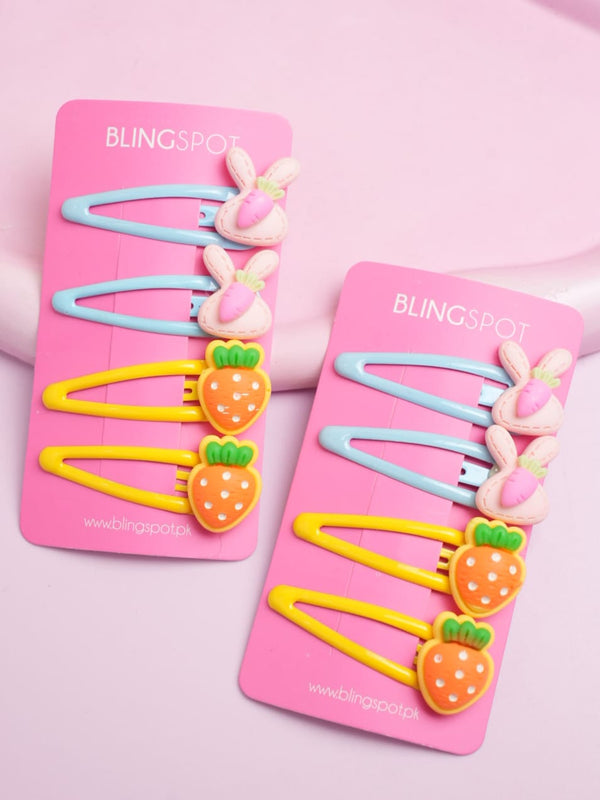 Snap Clips - Hair Clip Set Of 4 - Style 28