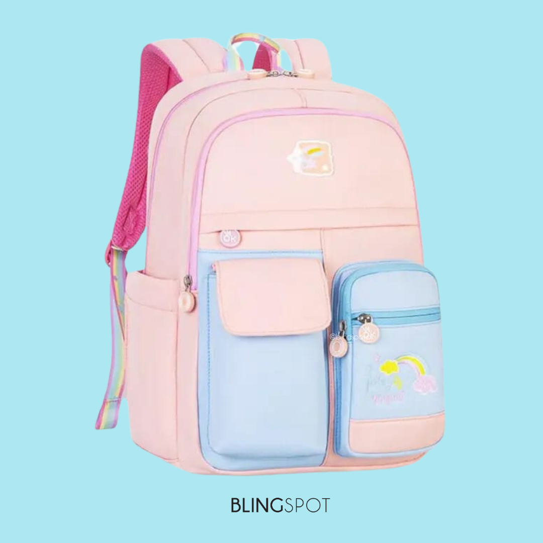 Peach  & Blue Unicorn - Backpack