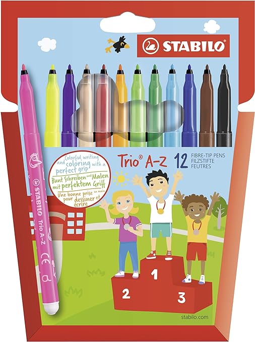 STABILO Felt-tip Pen With Triangular Grip Zone - Set Of 12 / 24