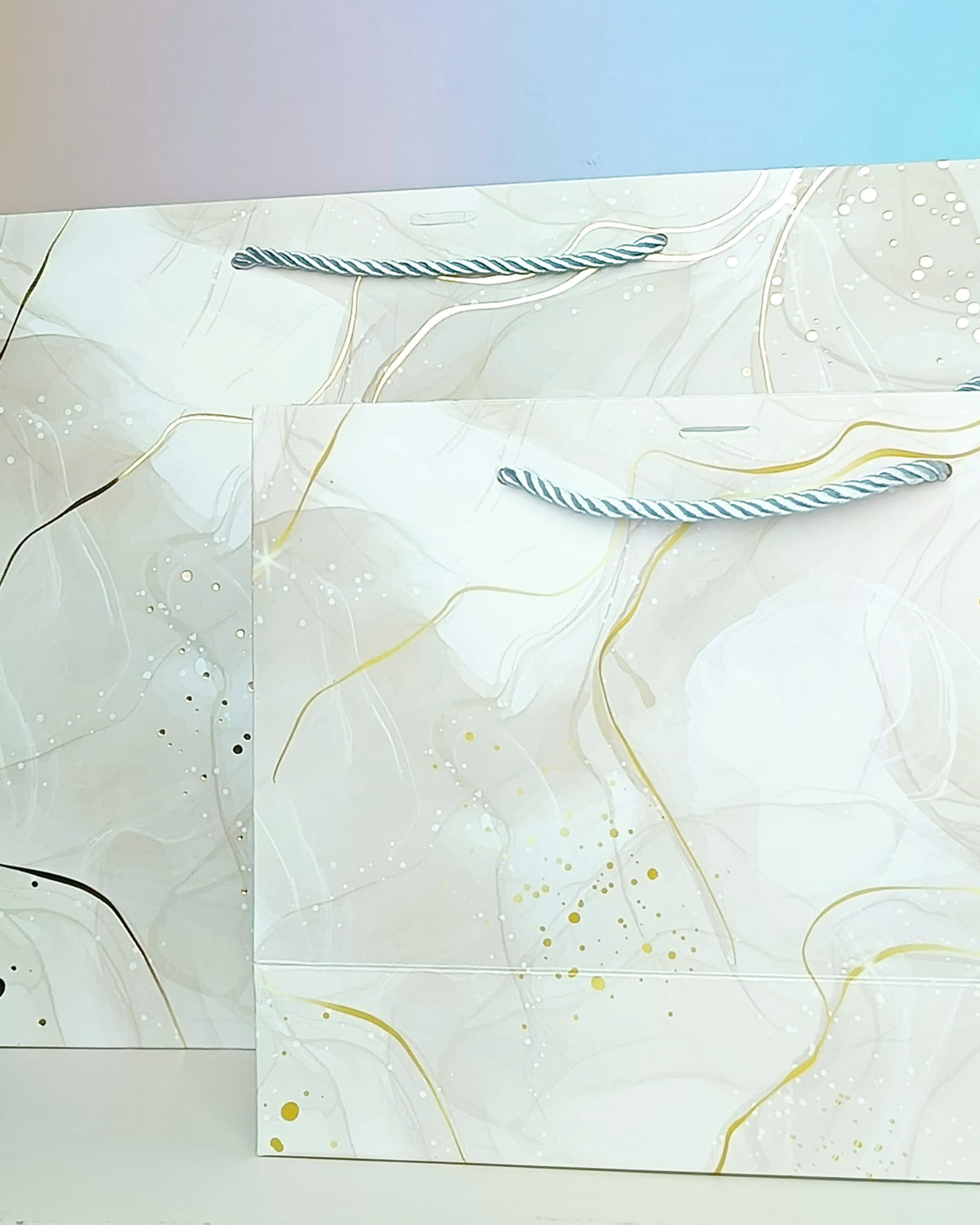 Marbled Gold Foil  Grey - Gift Bag