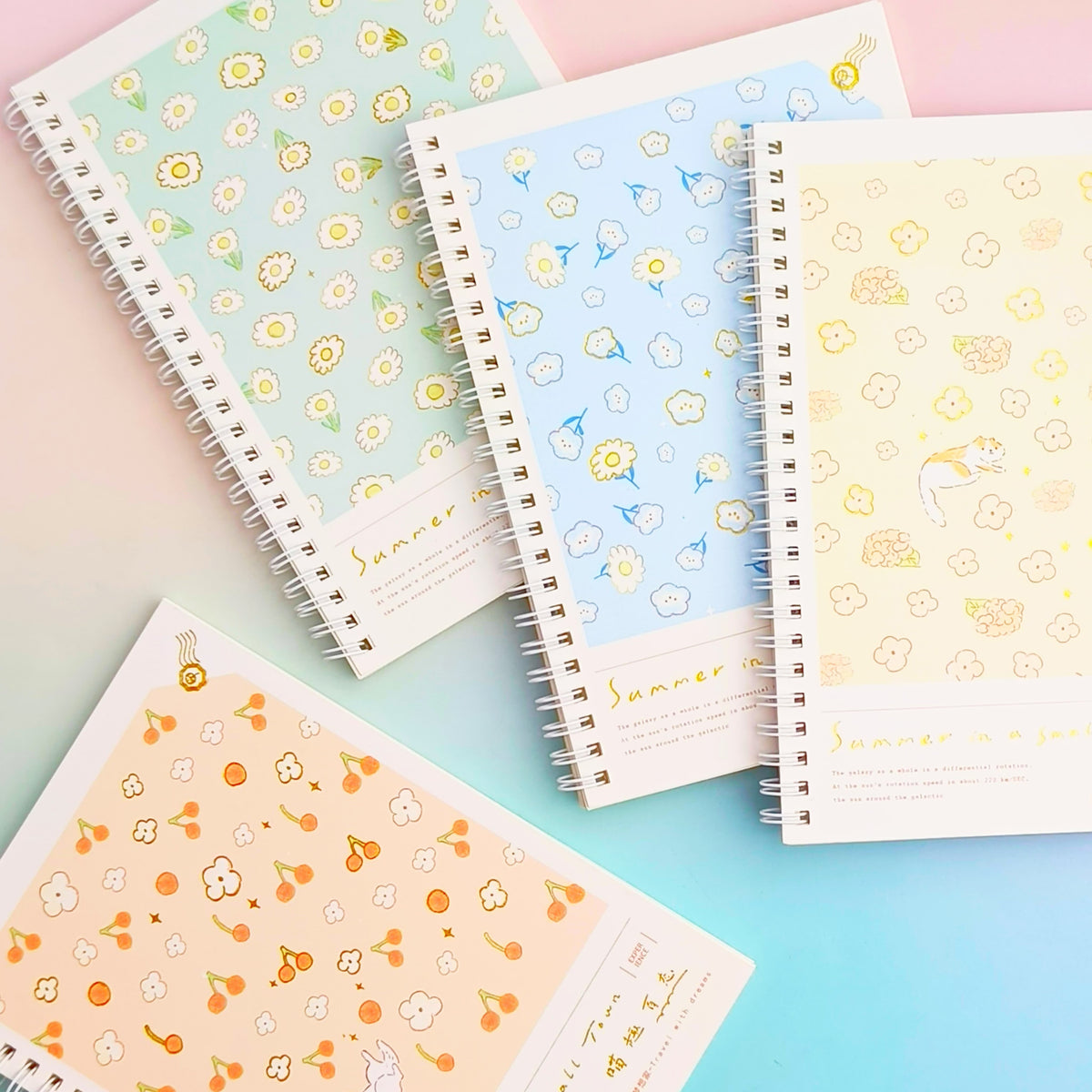 Travel With Dream Cute Cat Spiral Notebook / Journal ( 65 Lined Pages )
