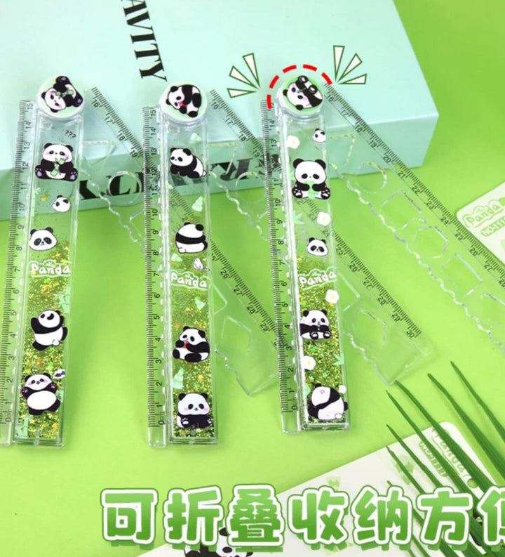 Cute Panda Glitter Water - Ruler 2 in 1 – BLINGSPOT