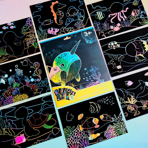 Dream Sea Animals  - Scratch Card Set Of 8