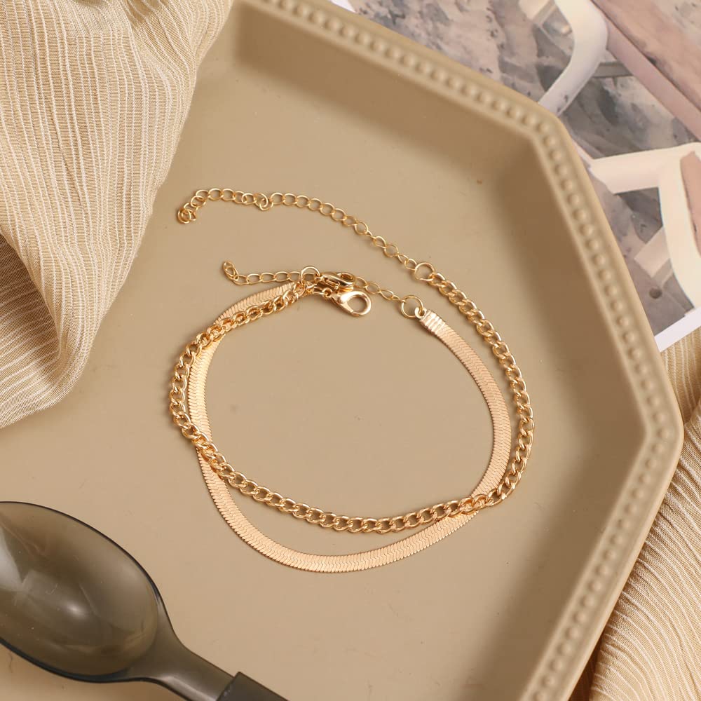 Classy Gold Chain - Bracelet Set Of 2