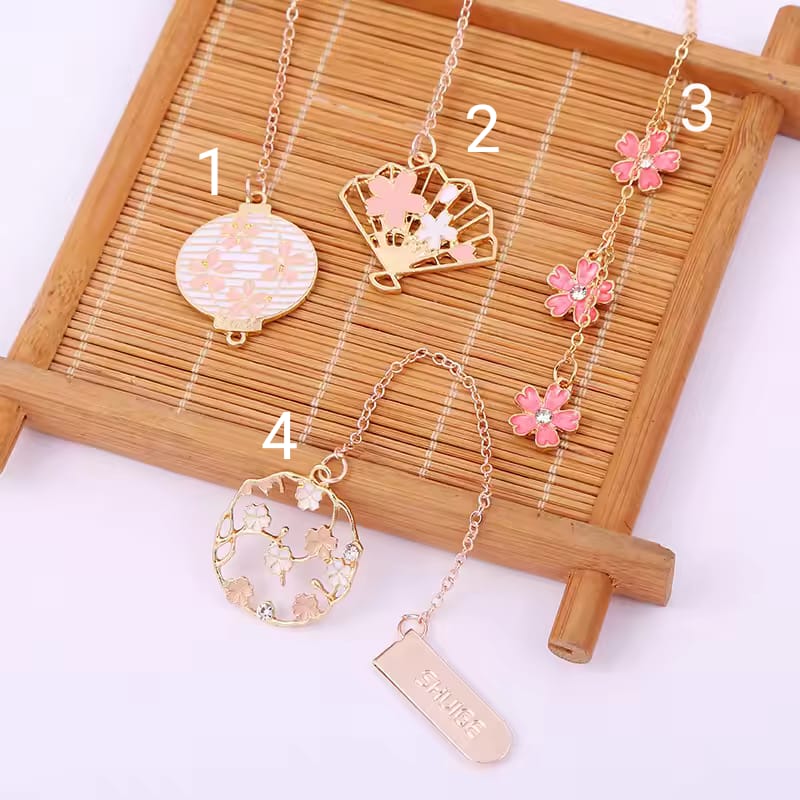 Sakura Flower Gold Foil - Dangling  Bookmark