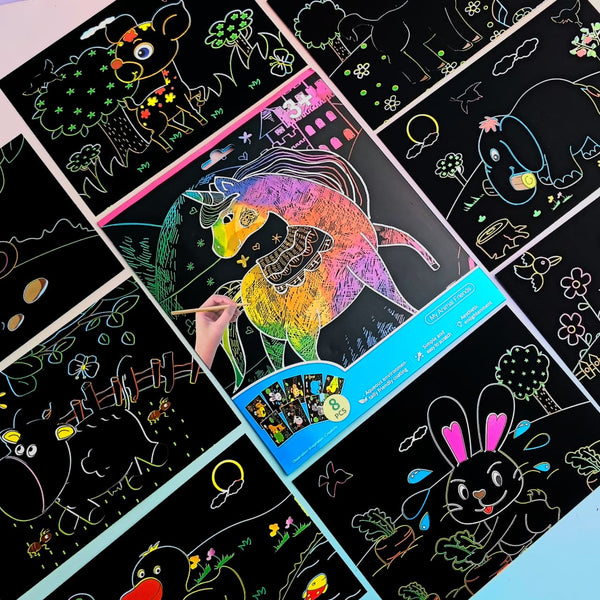 Magical  Animals  - Scratch Card Set Of 8