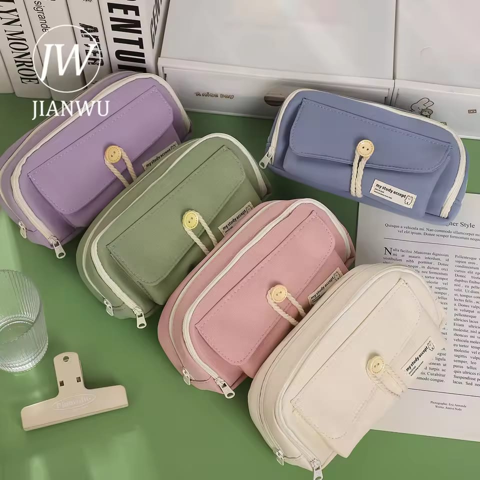 Study Hard Series Stationery Organizer Pink - Zipper Pouch