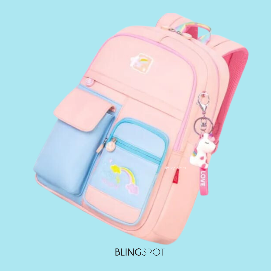 Peach  & Blue Unicorn - Backpack