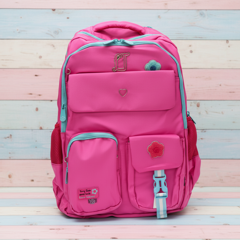 Hot Pink Flowers Premium Large - Backpack Style 2 – BLINGSPOT