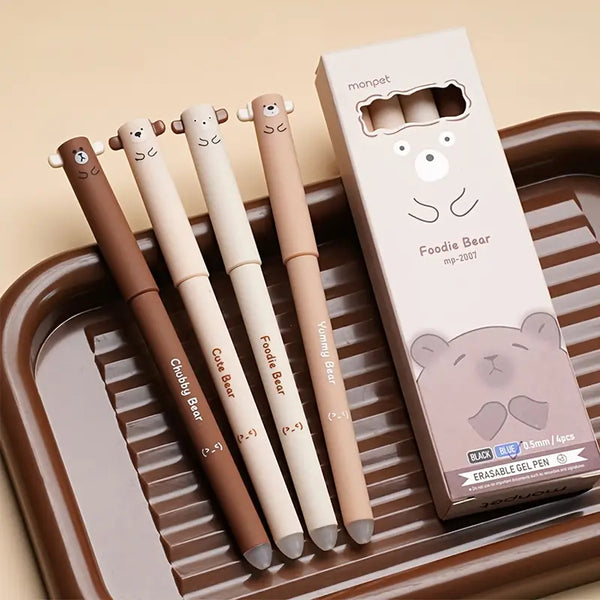 Foodie Bear  Erasable - Gel Pen Set of 4