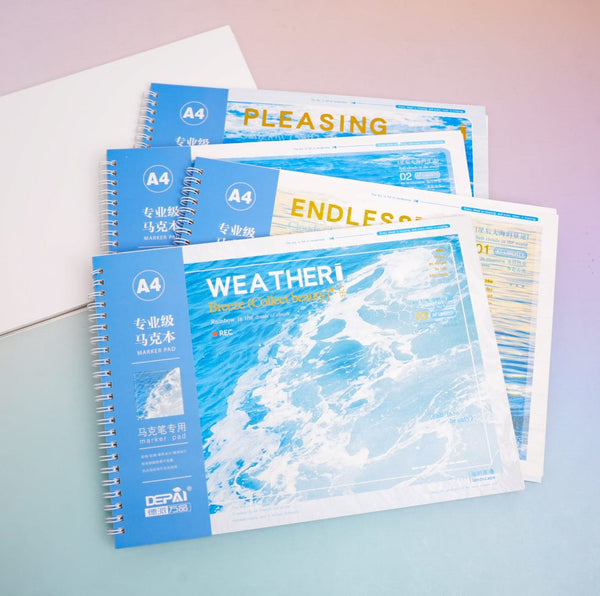 Weather Gold Foiled A4 Marker Pad - Sketch Pad