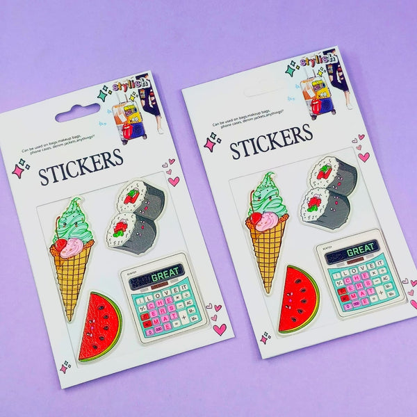 Watermelon & Funky Ice Cream Cone    - Stickers