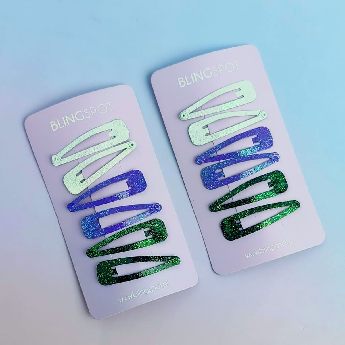 Colored Shiny Snap Clips - Hair Clip Set Of 4 - Style 3
