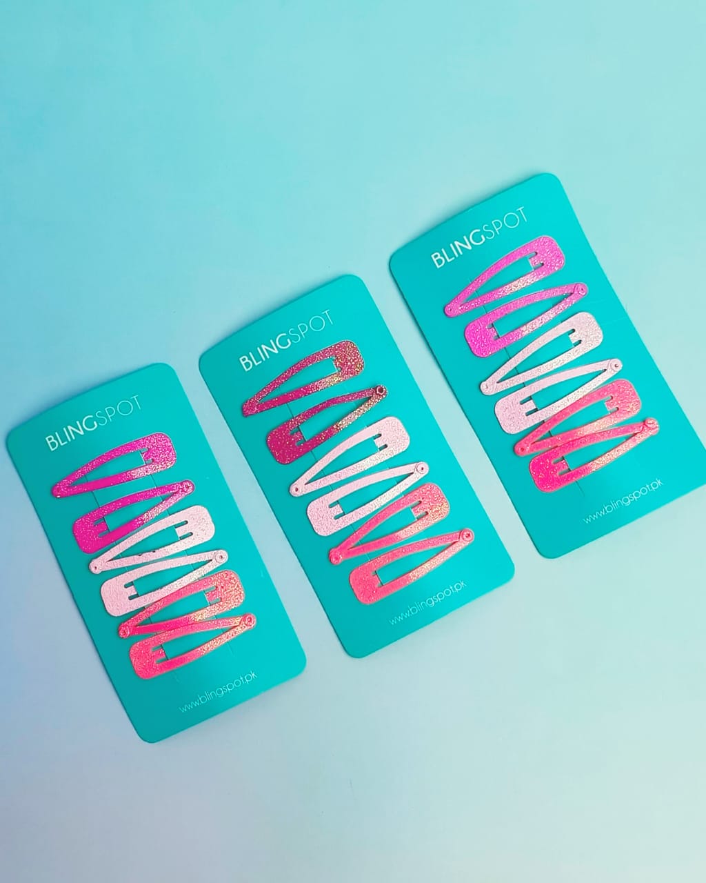 Colored Shiny Snap Clips - Hair Clip Set Of 4 - Style 1