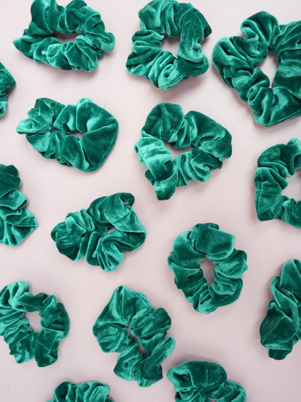 Shiny Velvet Series Emerald Green - Hair Scrunchie