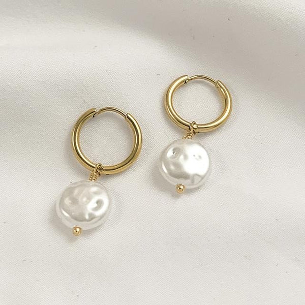 White Stone Gold - Earrings Style 1