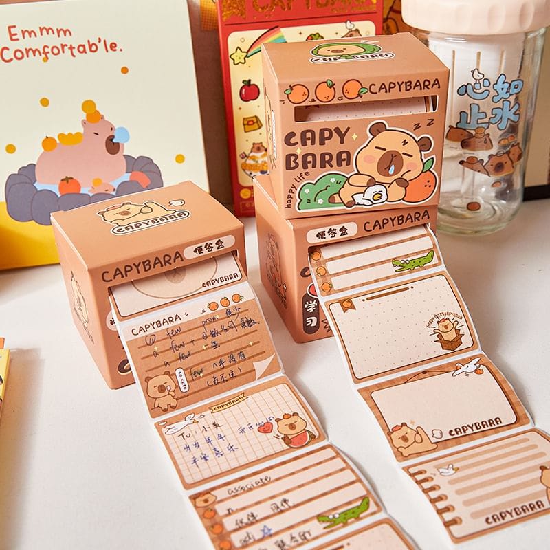 Capybara Post It Notes  - Sticker Roll Box