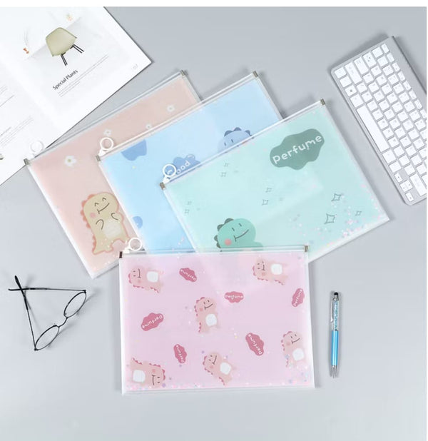 Good Luck Dino Transparent -  Large Document Pouch