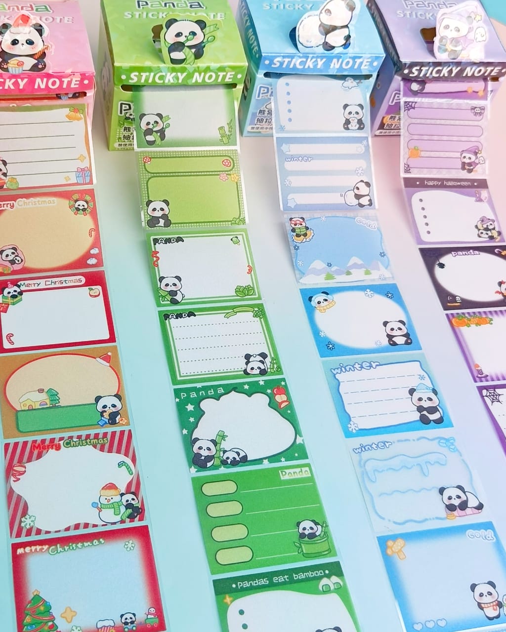 Cute Panda  Post It Notes  - Sticker Roll Box