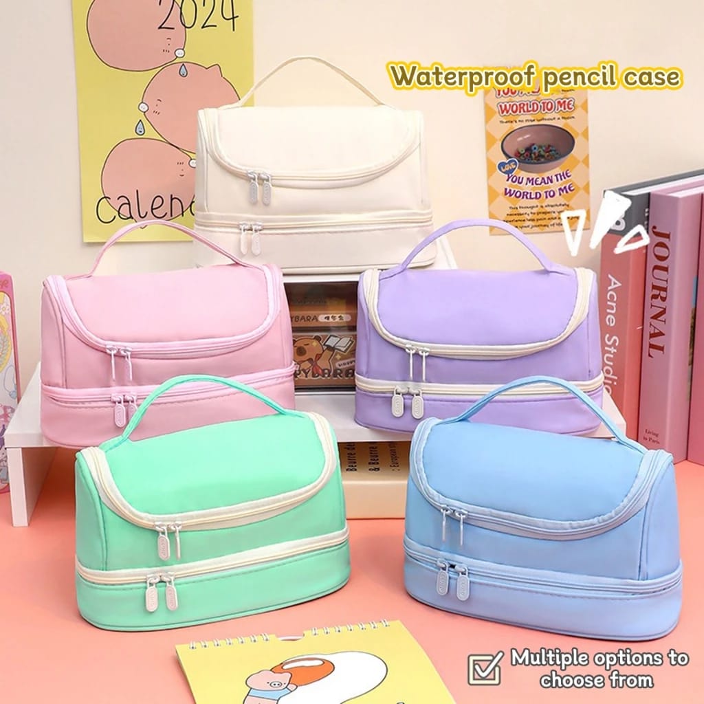 Watercolor Turquoise Premium Large Capacity - Multifunctional Pouch