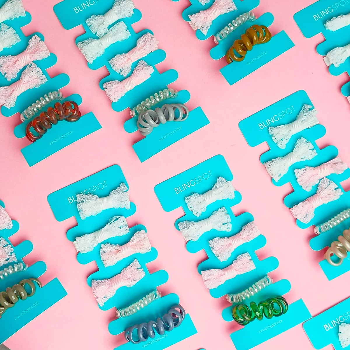 Pastel Bow Clips &amp; Hair Ties - Hair Accessories Style 33