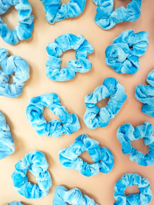 Shiny Velvet Series Blue  - Hair Scrunchie