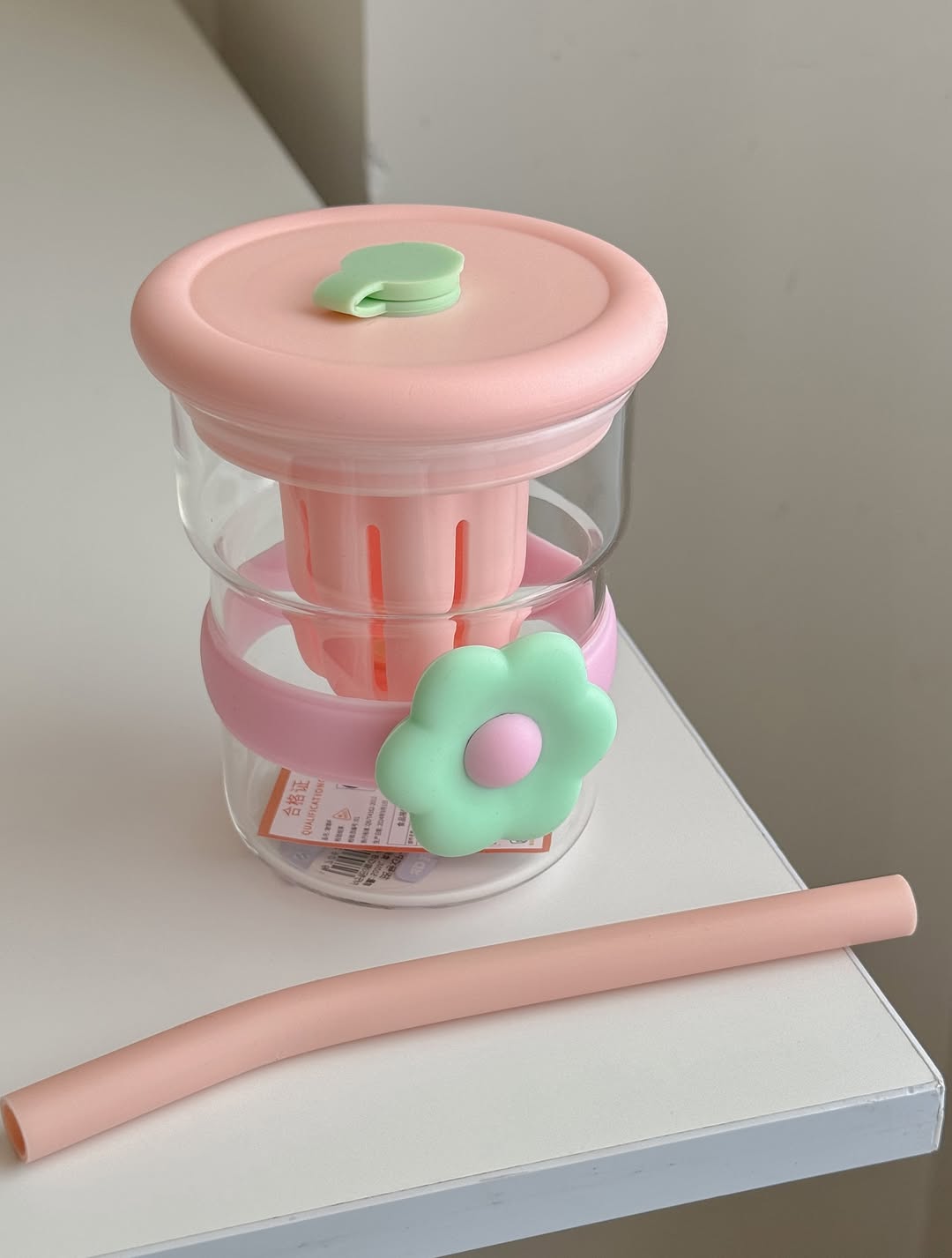 Cutesy Flower- Glass Sipper