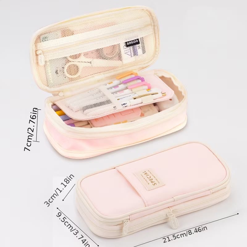 Macaron Color Stationery Organizer - Zipper Pouch